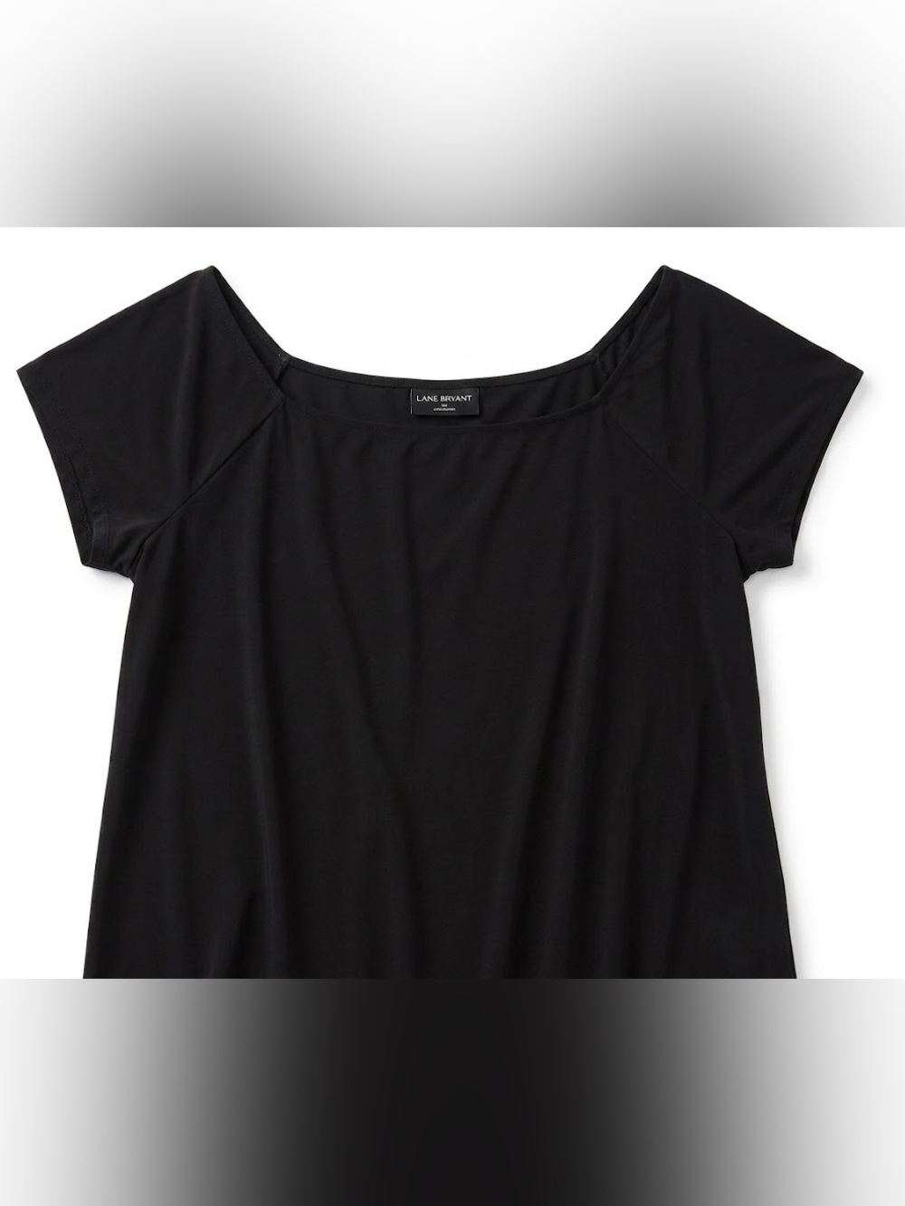 Lane Bryant Black Boatneck Tunic Top